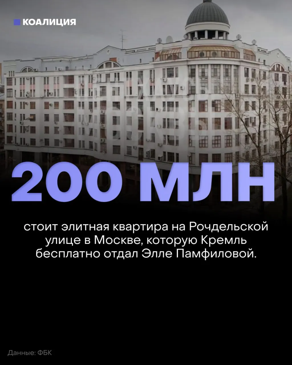 По данным расследования, квартира площадью 237 м² в Москве оформлена на внучку Эллы Памфиловой и стала предметом критики в контексте выборам.