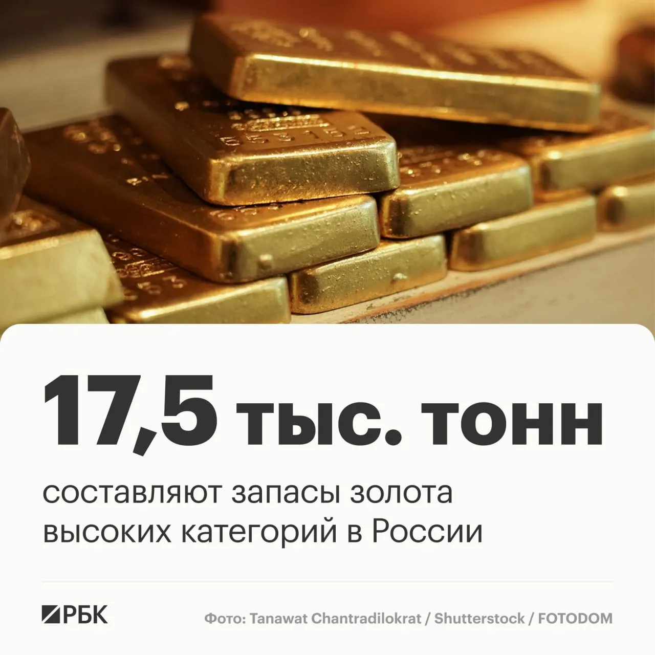 Замглавы Роснедр сообщил, что запасы высококачественного золота составляют около 17,5 тыс. тонн и позволяют сохранить лидирующие позиции примерно на 30 лет; Россия занимает третье место по запасам и второе по добыче.