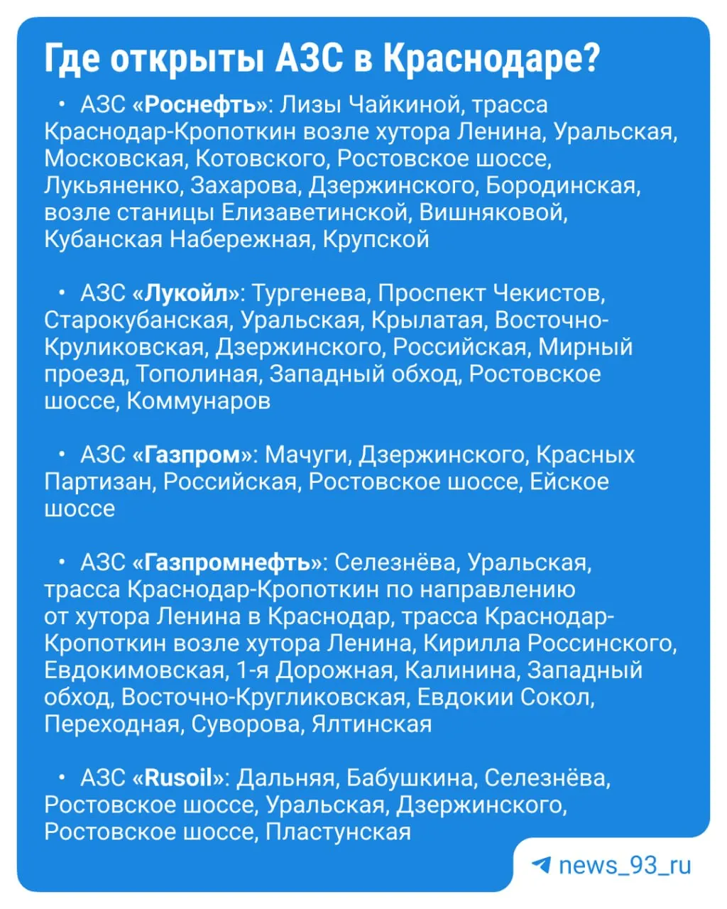 Сводка по ситуации с топливом в регионе: опубликованы данные о количестве работающих заправок и наличии марок топлива.